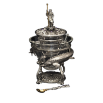  Silver caviar server "Sturgeons with Neptune"