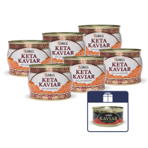 6 x 500g Keta-Lachskaviar + 1 x 250g Gorbuscha - Lachskaviar, ALASKA GOLD