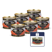 6 x 500g Gorbuscha - Lachskaviar, PREMIUM + 1 x 250g Gorbuscha - Lachskaviar, ALASKA GOLD