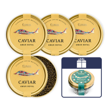1 Glas BELUGA Kaviar 50g GRATIS im SET: 4 x 250g AMUR ROYAL Kaviar