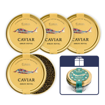 1 Glass BELUGA 50g for FREE in the SET: 4 x 250g AMUR ROYAL Caviar